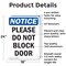 Signmission Please Do Not Block Door, 18 in W x Rectangle, Aluminum OS-2PACK-NS-A-1824-V-17375 - alternate 5